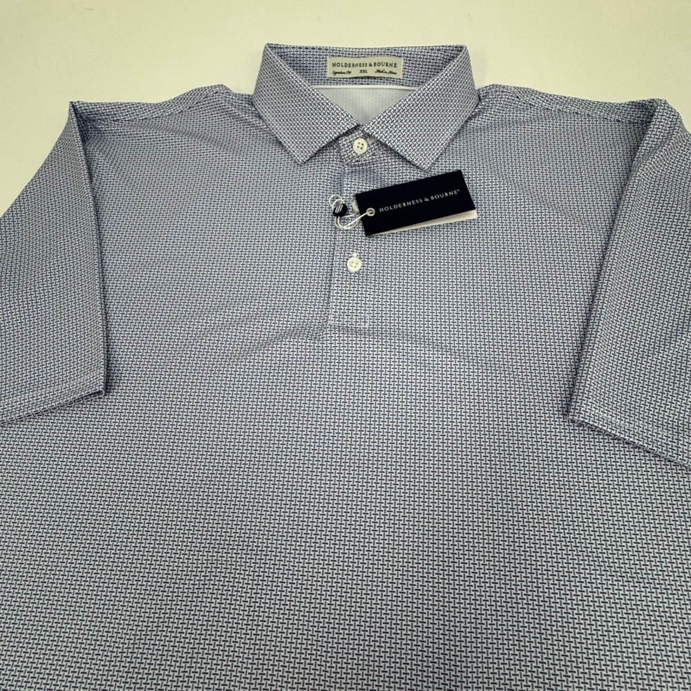 NWT Holderness & Bourne Polo The Davis Shirt XXL Bedford & Amherst Blue Purple - Picture 3 of 10